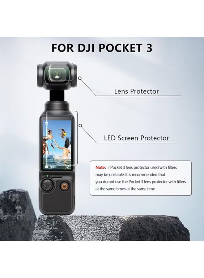 بكومور مجموعة ملحقات DJI Osmo Pocket 3: غطاء حماية من السيليكون مع واقي شاشة من الزجاج المقوى وواقي عدسة | حماية كاملة للكاميرا، ملحقات مقاومة للخدوش والصدمات - Image 5